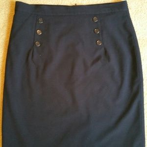 #133 Nine West Navy Blue Pencil Skirt